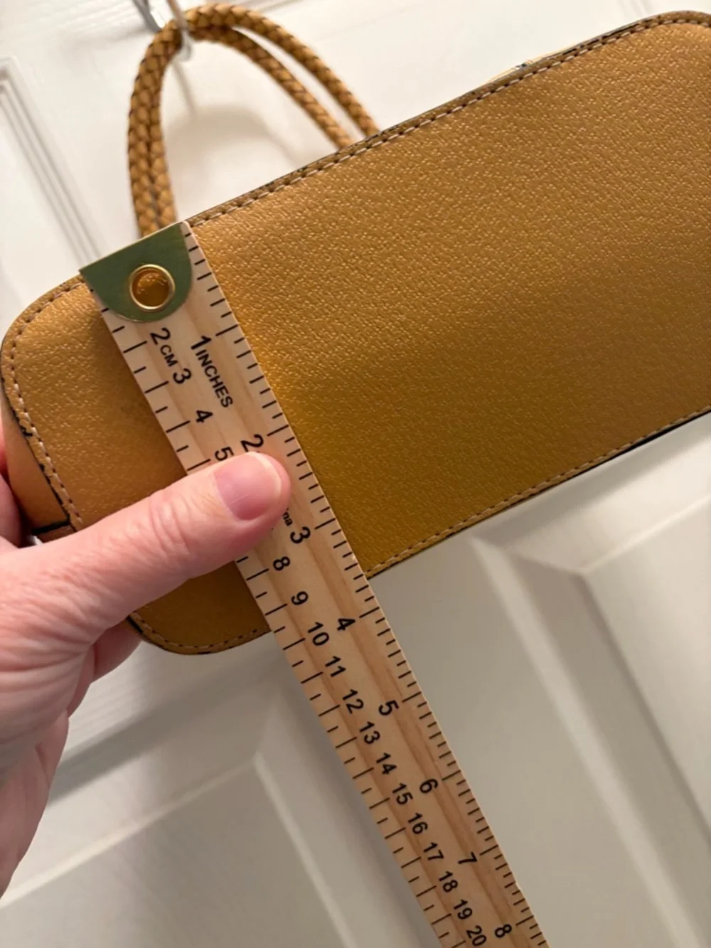Mustard Yellow Braided Handle Mini Satchel Purse Minimalist